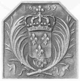 Palmiye ile süslenmiş fleurdelis arması