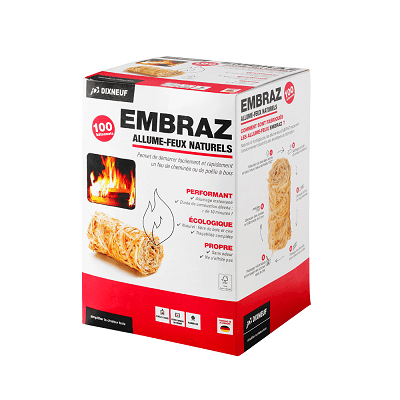 Doğal ateş yakıcı, odun lifi ve doğal mum, 100'lük kutu
