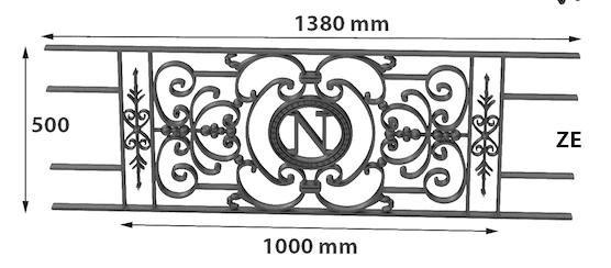 Balkon korkuluğu, dökme demir — ref ZE